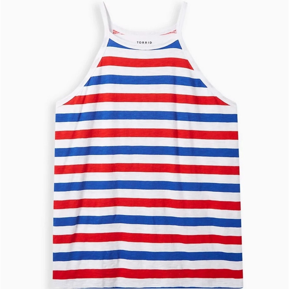Torrid Heritage Red and Blue Striped Retro Look Tank Top